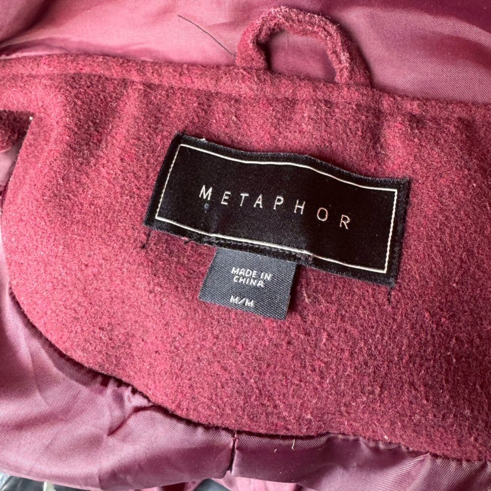 Metaphor Burgundy Hooded Coat - Picture 5 of 5